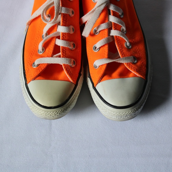 Converse All Star Neon Orange Low Top Sneakers Lace Up Women's Size 6 - Picture 6 of 9